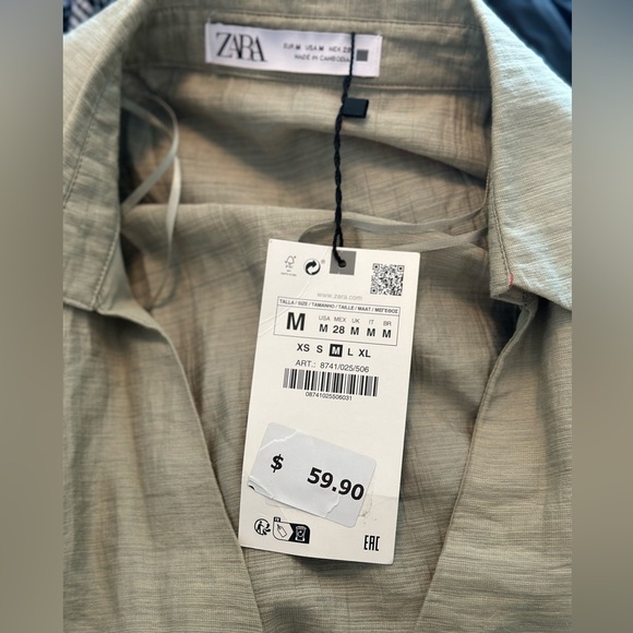 ZARA Tiered Dress With Lace Inserts Size Medium Long Sleeves, NWT - Picture 10 of 10